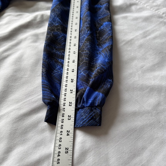 Silhouettes Women's Vintage Satin 1/2 Button Midi Dress Blue/Black 16 Formal 80s - Picture 12 of 16